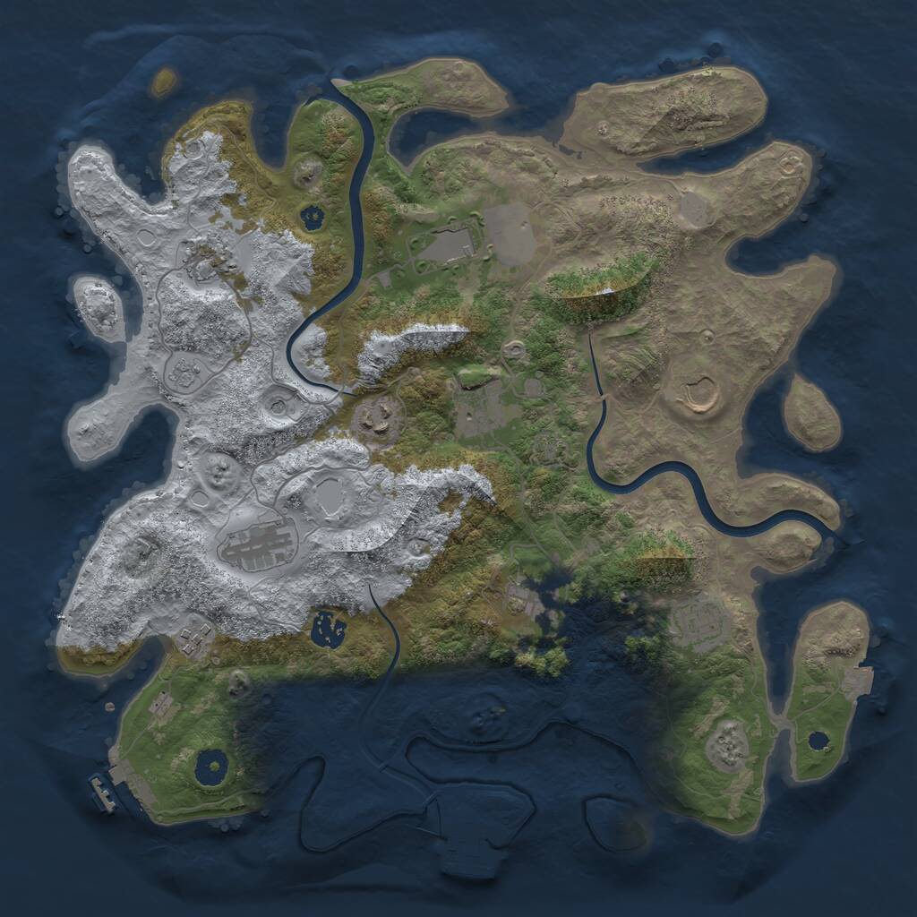 Rust Map: Procedural Map, Size: 3850, Seed: 580400200, 16 Monuments