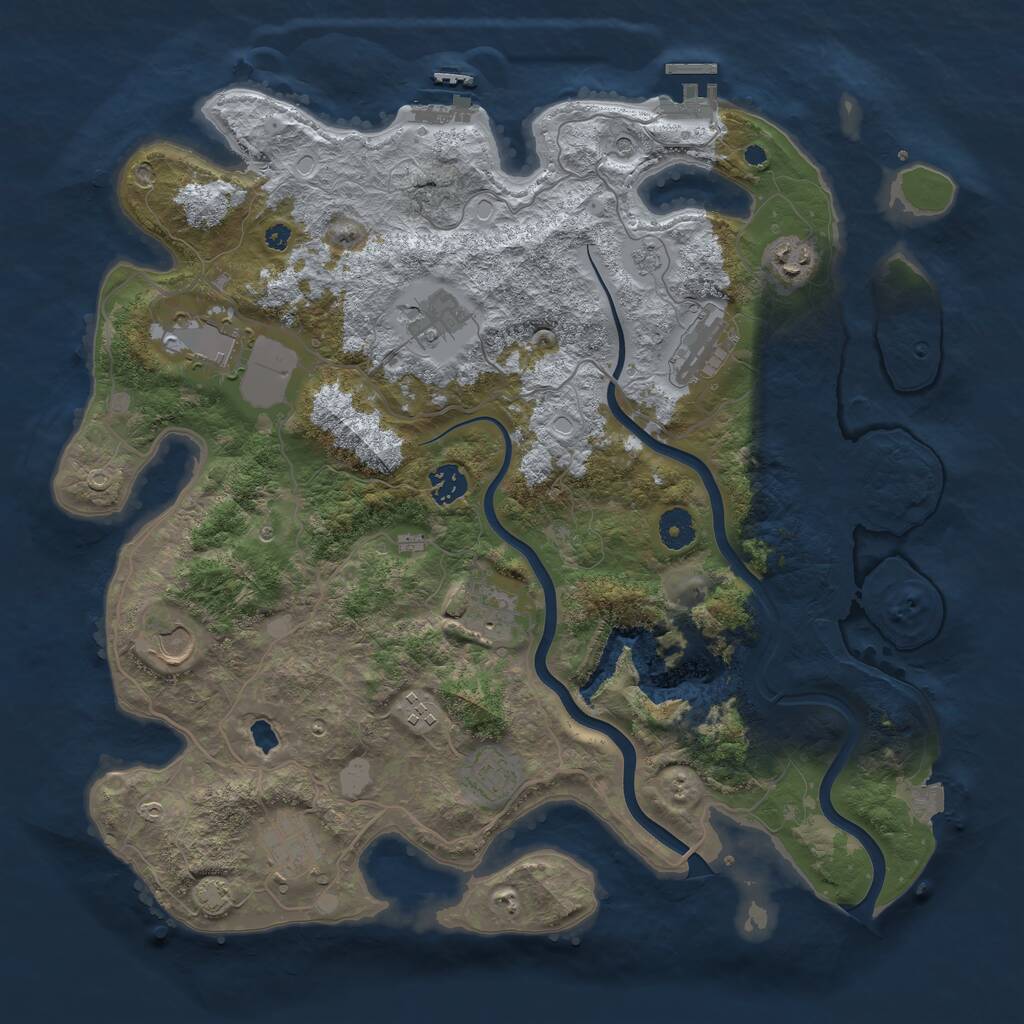 Rust Map: Procedural Map, Size: 4000, Seed: 191293, 16 Monuments
