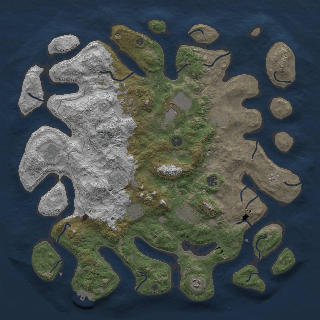 Rust Map: Procedural Map, Size: 4500, Seed: 982136668, 14 Monuments
