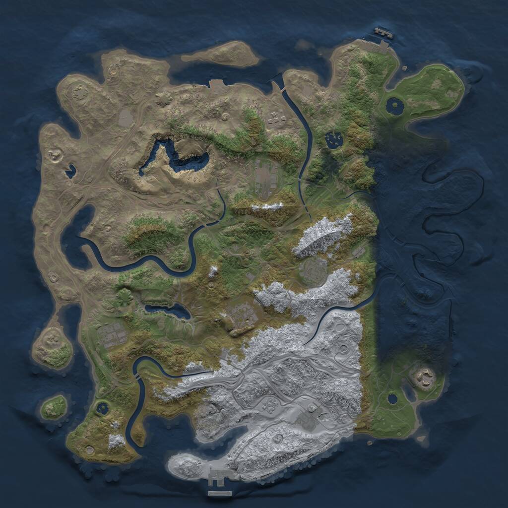 Rust Map: Procedural Map, Size: 4250, Seed: 1677839943, 14 Monuments