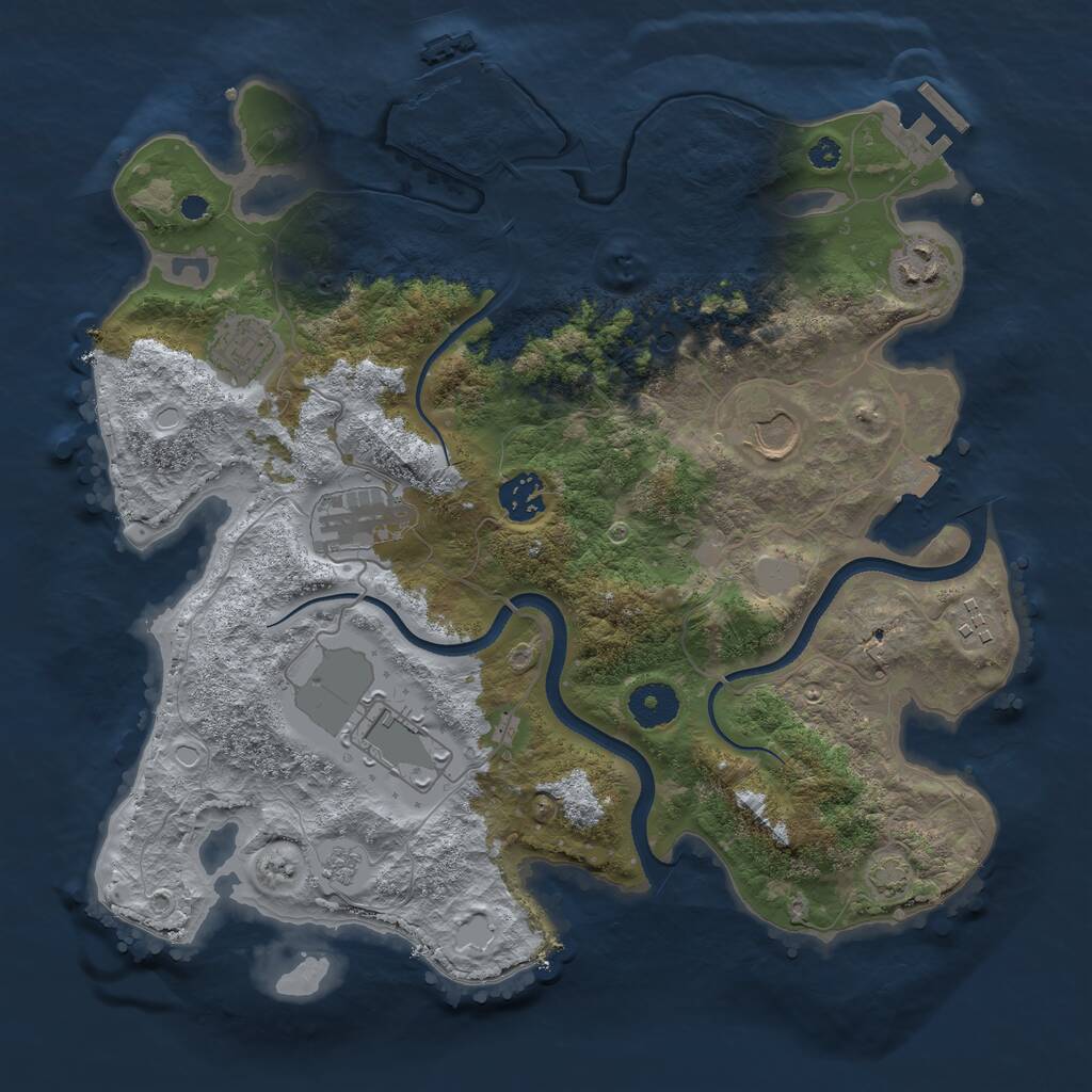 Rust Map: Procedural Map, Size: 3500, Seed: 81305730, 13 Monuments