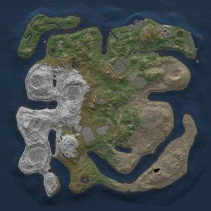 Thumbnail Rust Map: Procedural Map, Size: 3700, Seed: 127681390, 16 Monuments