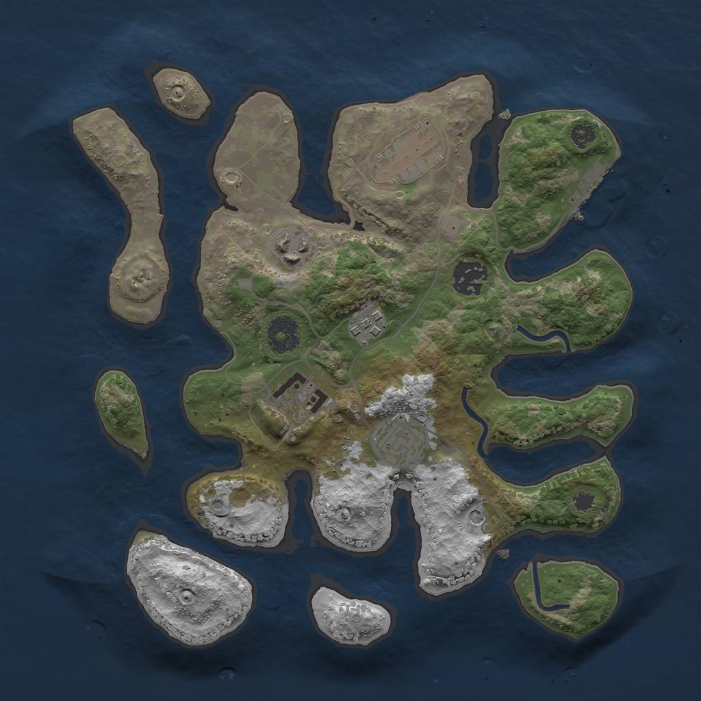 Rust Map: Procedural Map, Size: 3000, Seed: 610210112, 10 Monuments