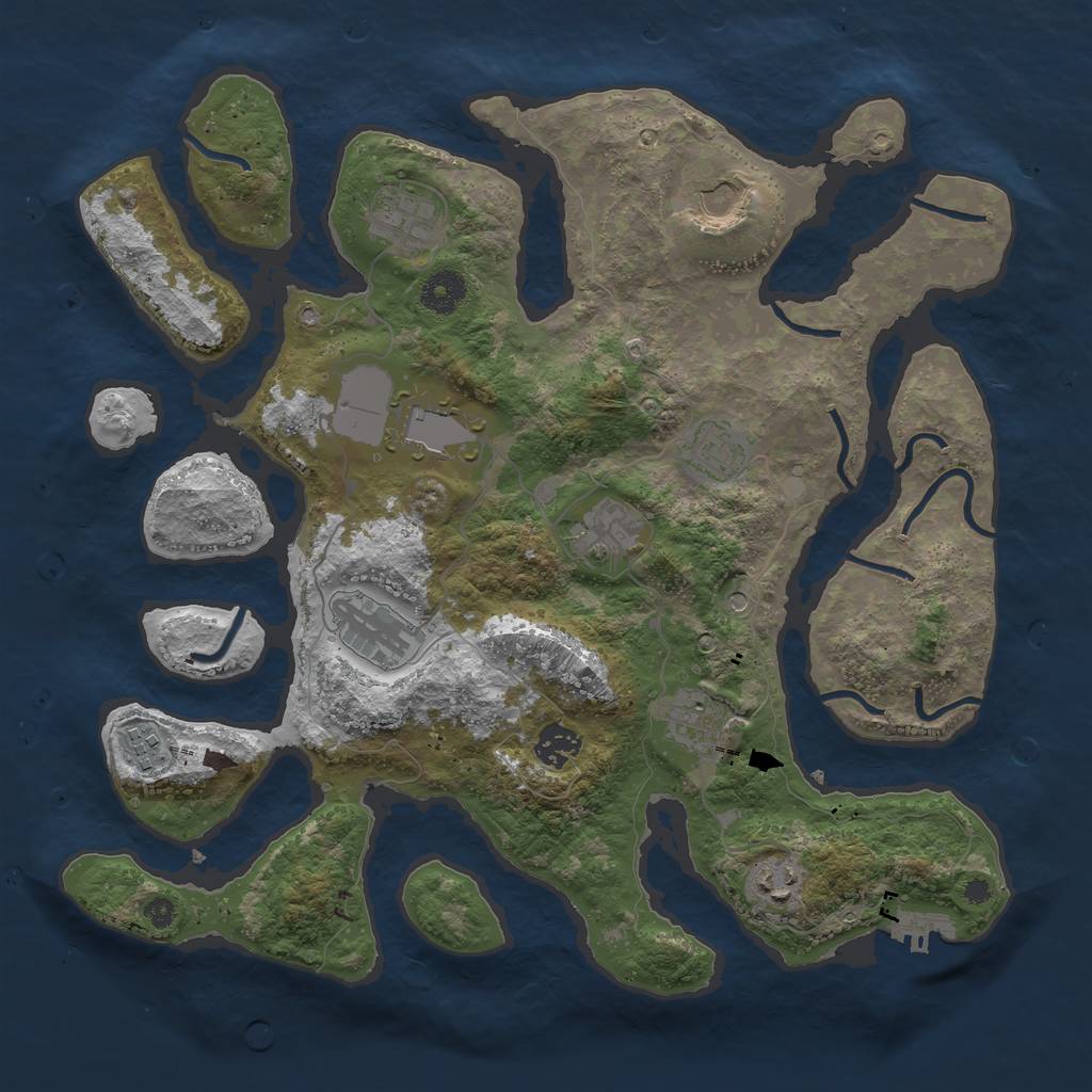 Rust Map: Procedural Map, Size: 3750, Seed: 29718009, 14 Monuments