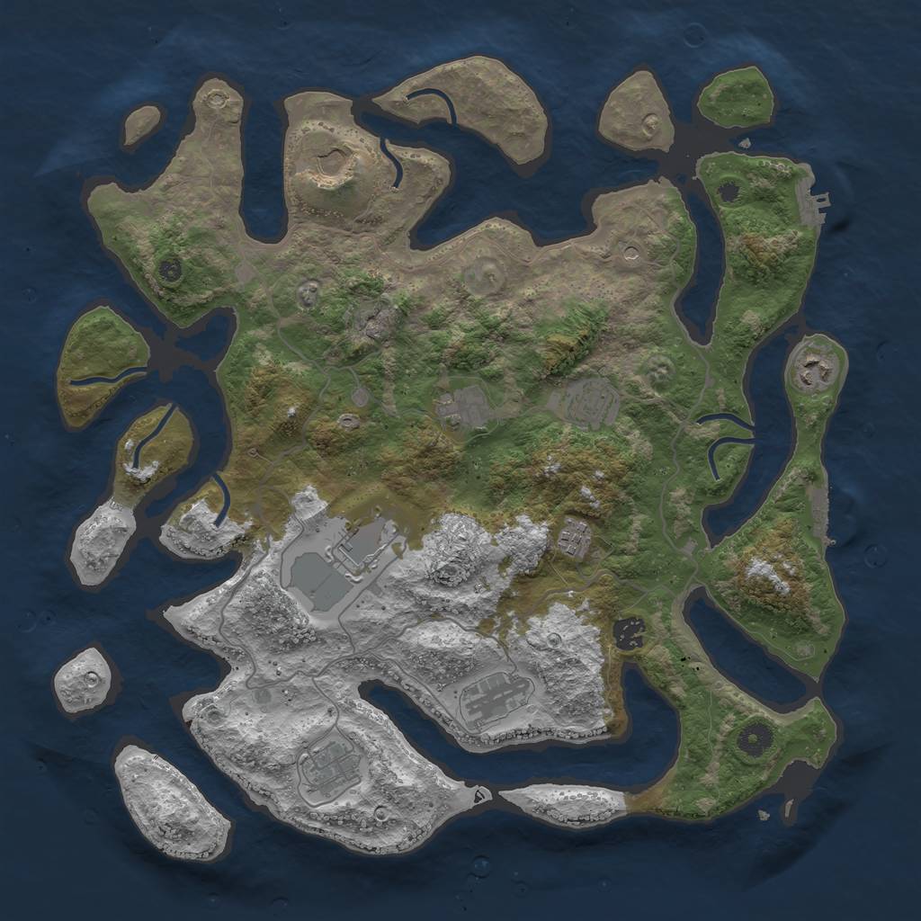 Rust Map: Procedural Map, Size: 4096, Seed: 1999, 14 Monuments