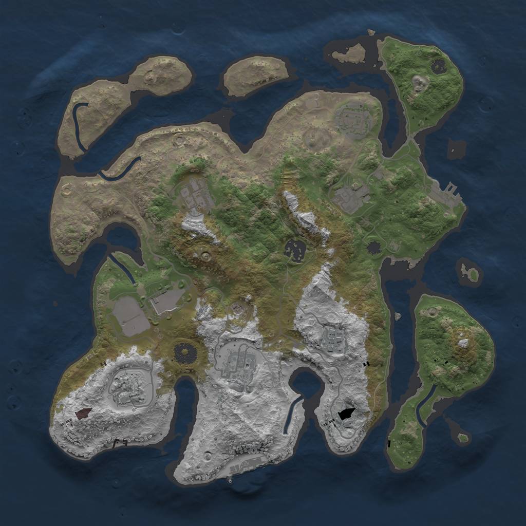 Rust Map: Procedural Map, Size: 3500, Seed: 1757188711, 13 Monuments