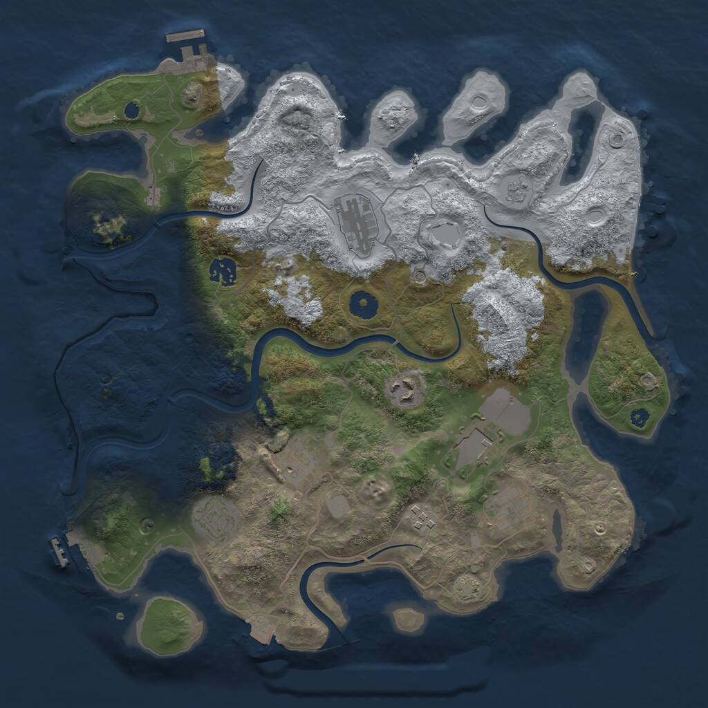 Rust Map: Procedural Map, Size: 3750, Seed: 459419, 14 Monuments