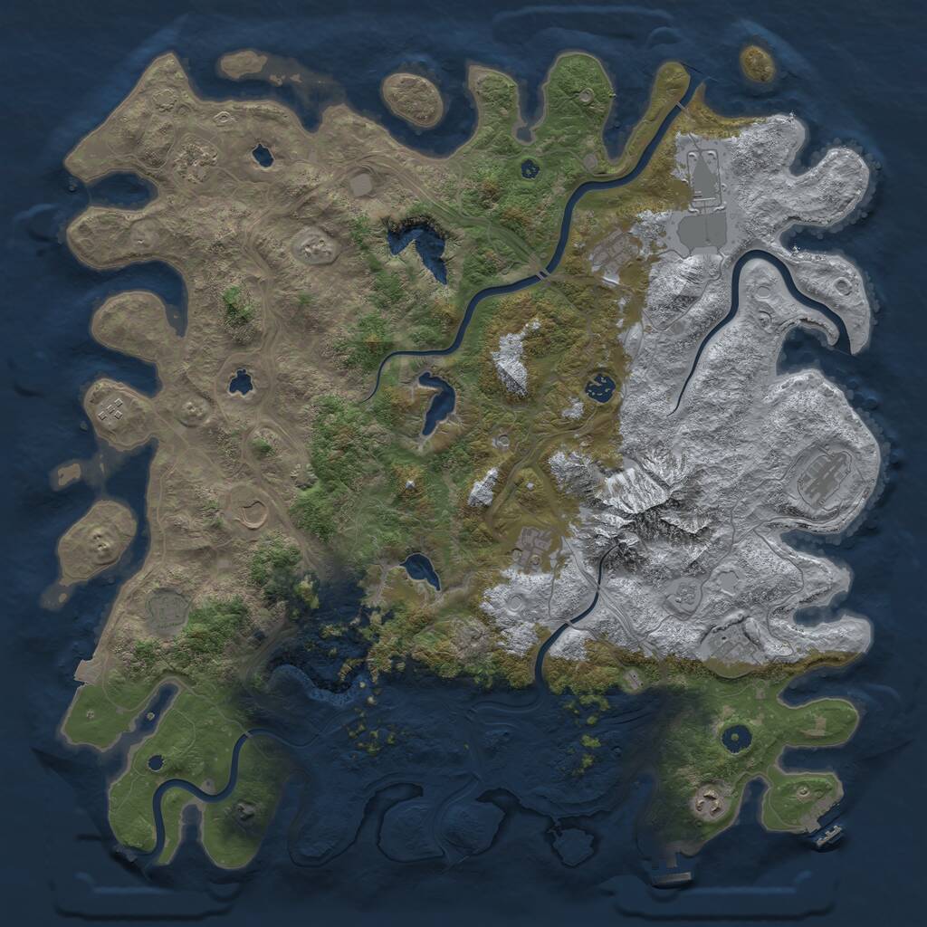Rust Map: Procedural Map, Size: 5000, Seed: 1025455977, 17 Monuments