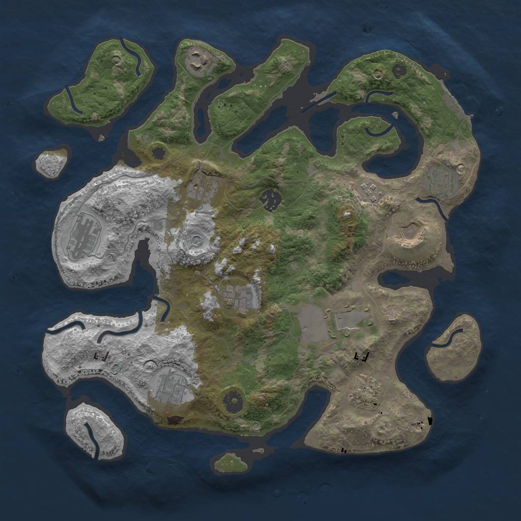 Rust Map: Procedural Map, Size: 3700, Seed: 1620261259, 15 Monuments