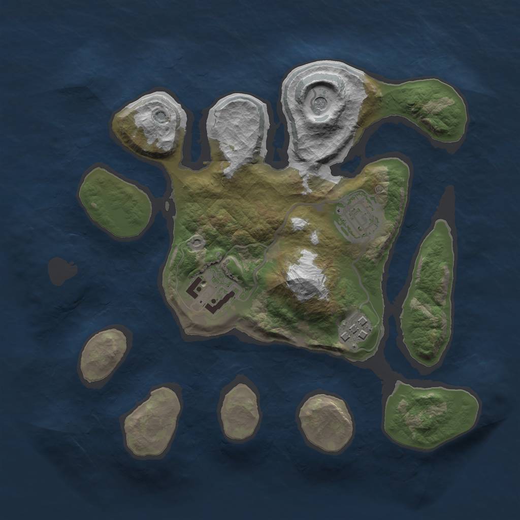 Rust Map: Barren, Size: 2500, Seed: 2507, 6 Monuments