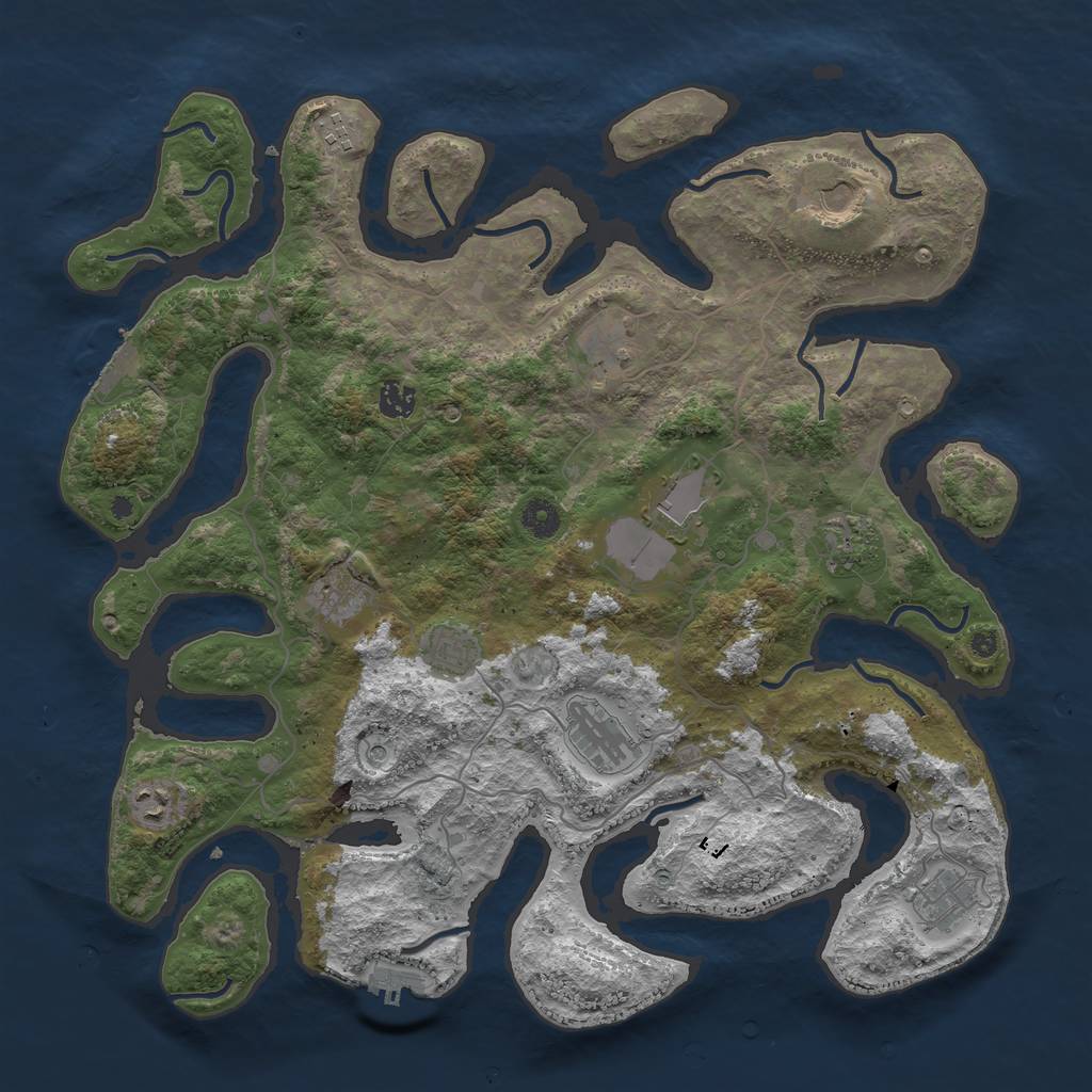 Rust Map: Procedural Map, Size: 4250, Seed: 66631331, 16 Monuments