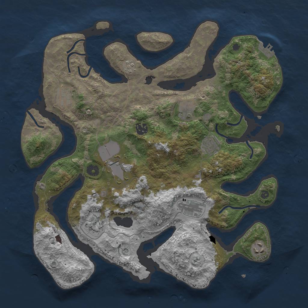 Rust Map: Procedural Map, Size: 3750, Seed: 207989, 13 Monuments