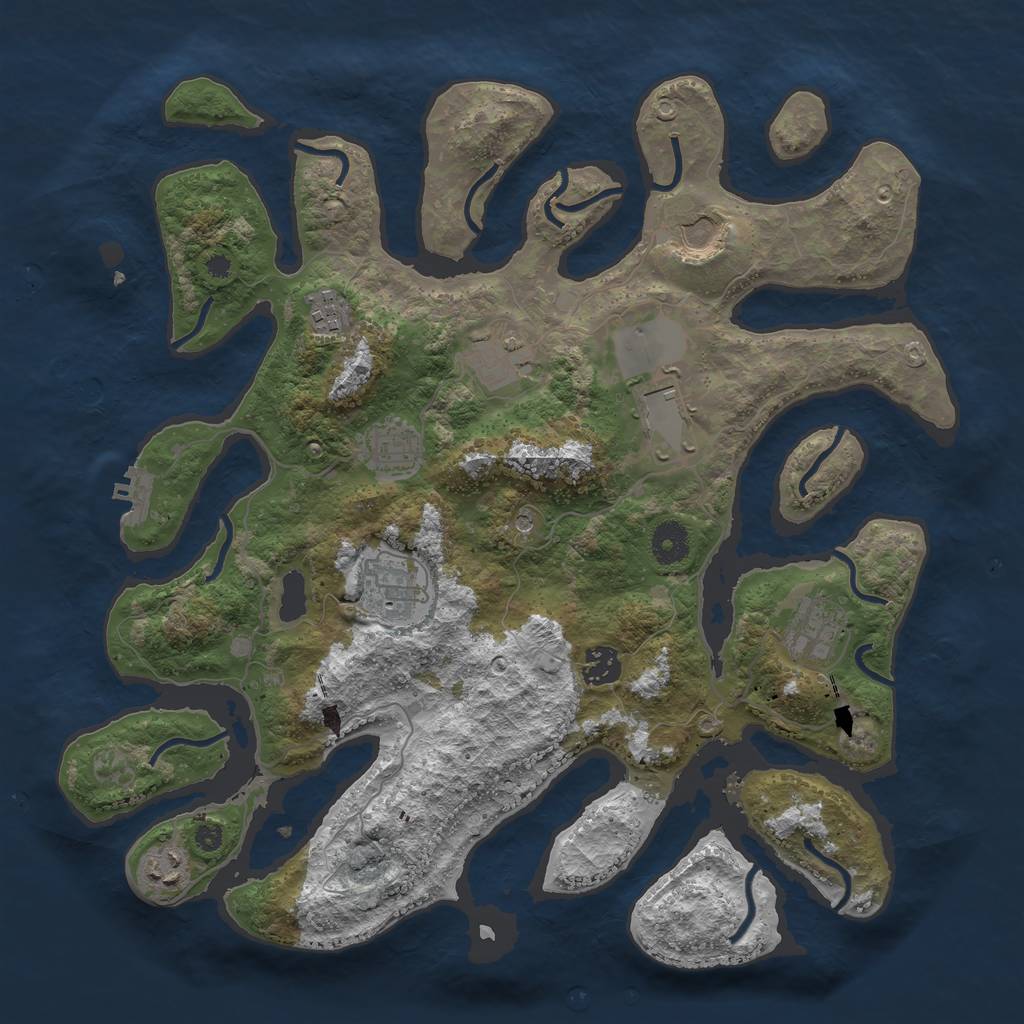 Rust Map: Procedural Map, Size: 3800, Seed: 182, 13 Monuments