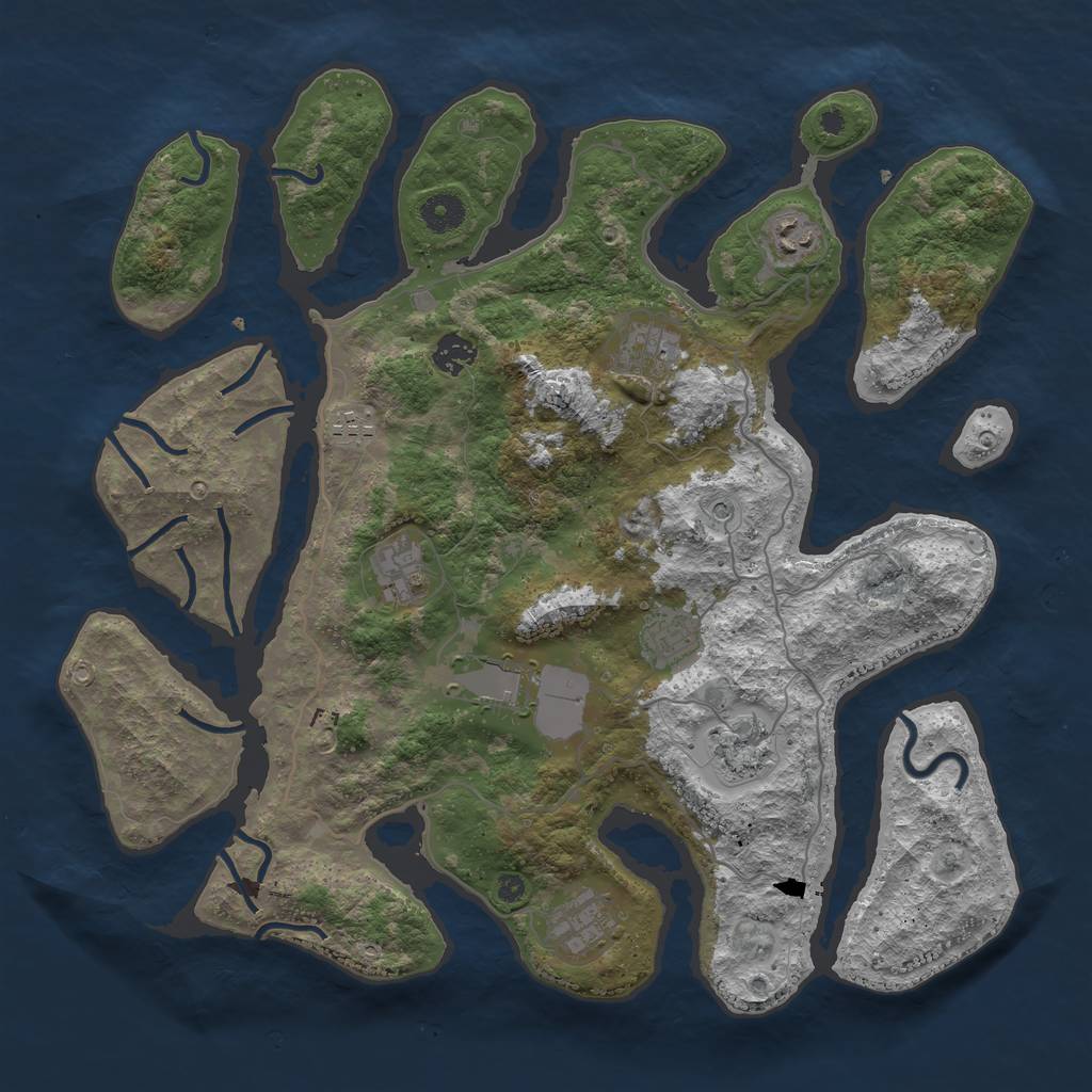 Rust Map: Procedural Map, Size: 4000, Seed: 15591040, 12 Monuments