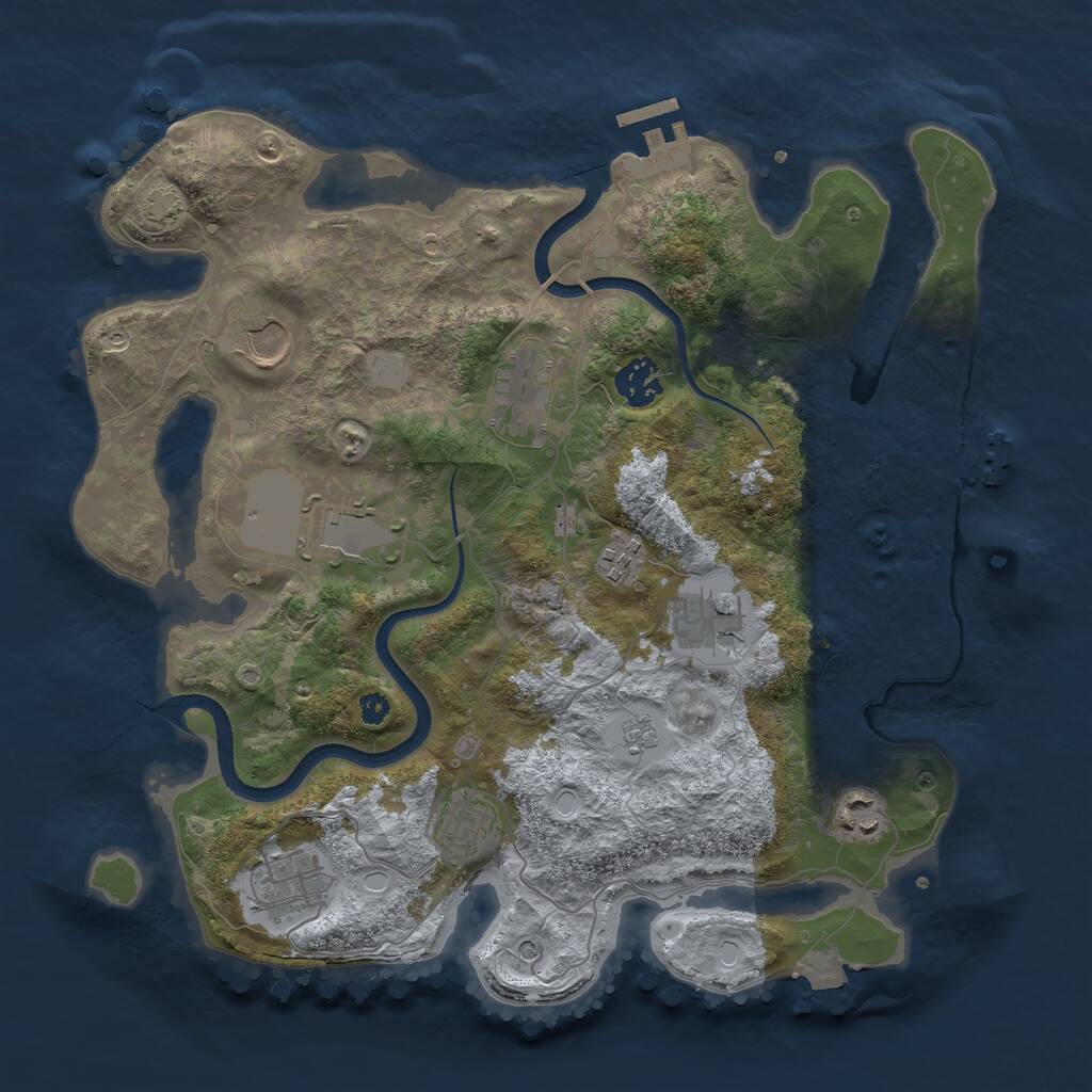 Rust Map: Procedural Map, Size: 3500, Seed: 9610092, 15 Monuments
