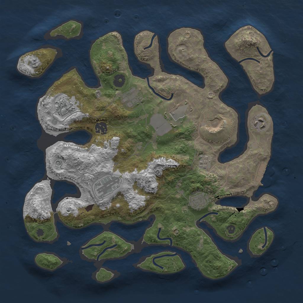 Rust Map: Procedural Map, Size: 3600, Seed: 11212, 13 Monuments