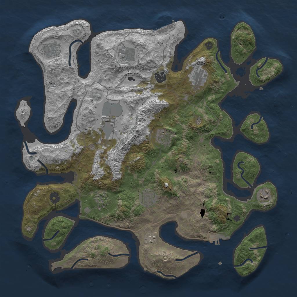 Rust Map: Procedural Map, Size: 4000, Seed: 47889179, 15 Monuments