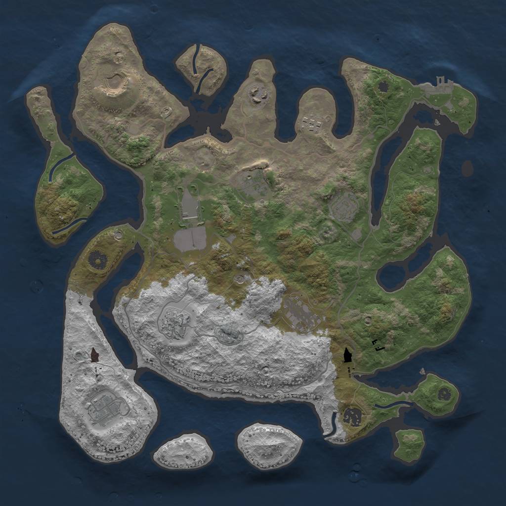 Rust Map: Procedural Map, Size: 4000, Seed: 741642, 14 Monuments