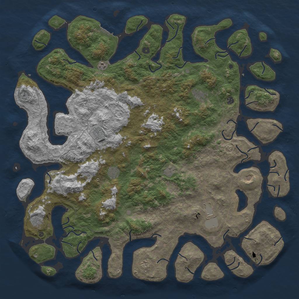 Rust Map: Procedural Map, Size: 6000, Seed: 197831, 15 Monuments