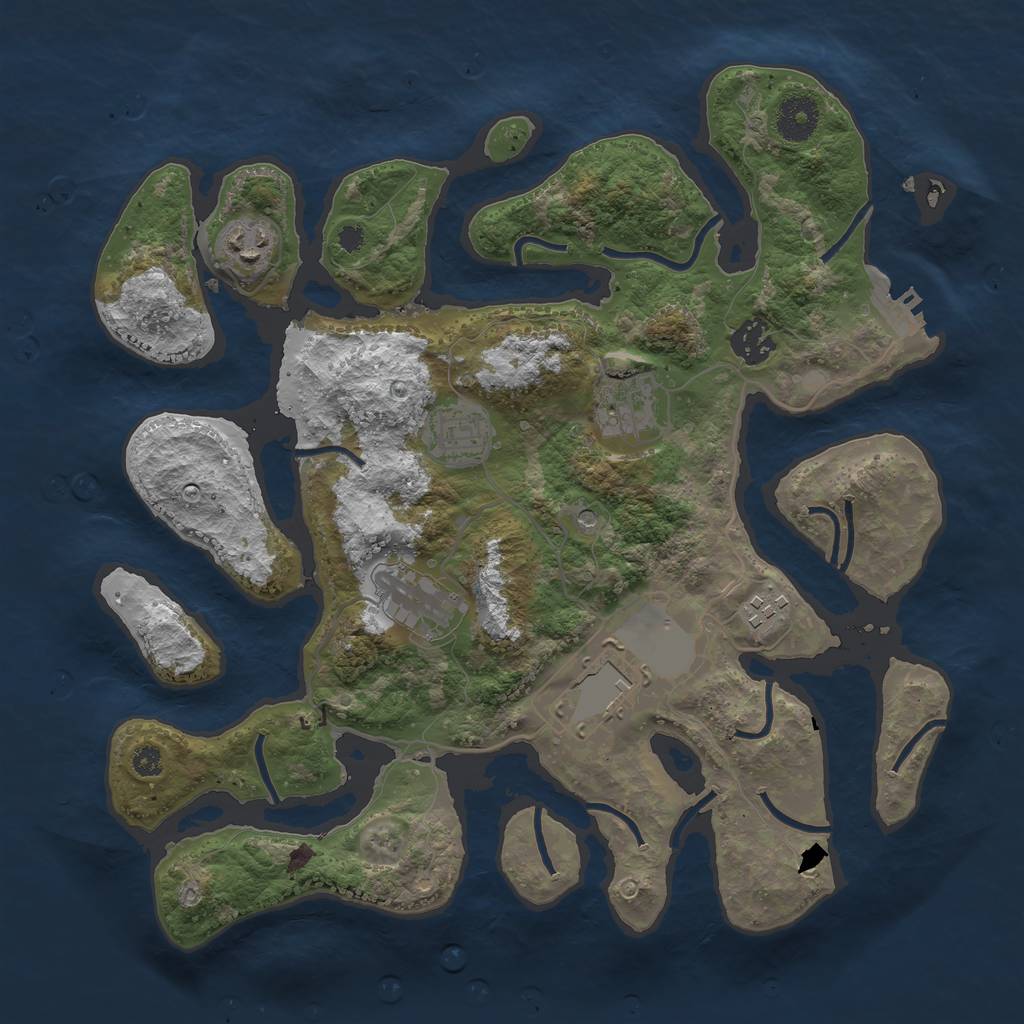 Rust Map: Procedural Map, Size: 3500, Seed: 7152021, 11 Monuments