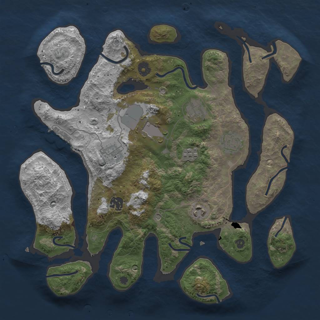 Rust Map: Procedural Map, Size: 3500, Seed: 20210715, 11 Monuments