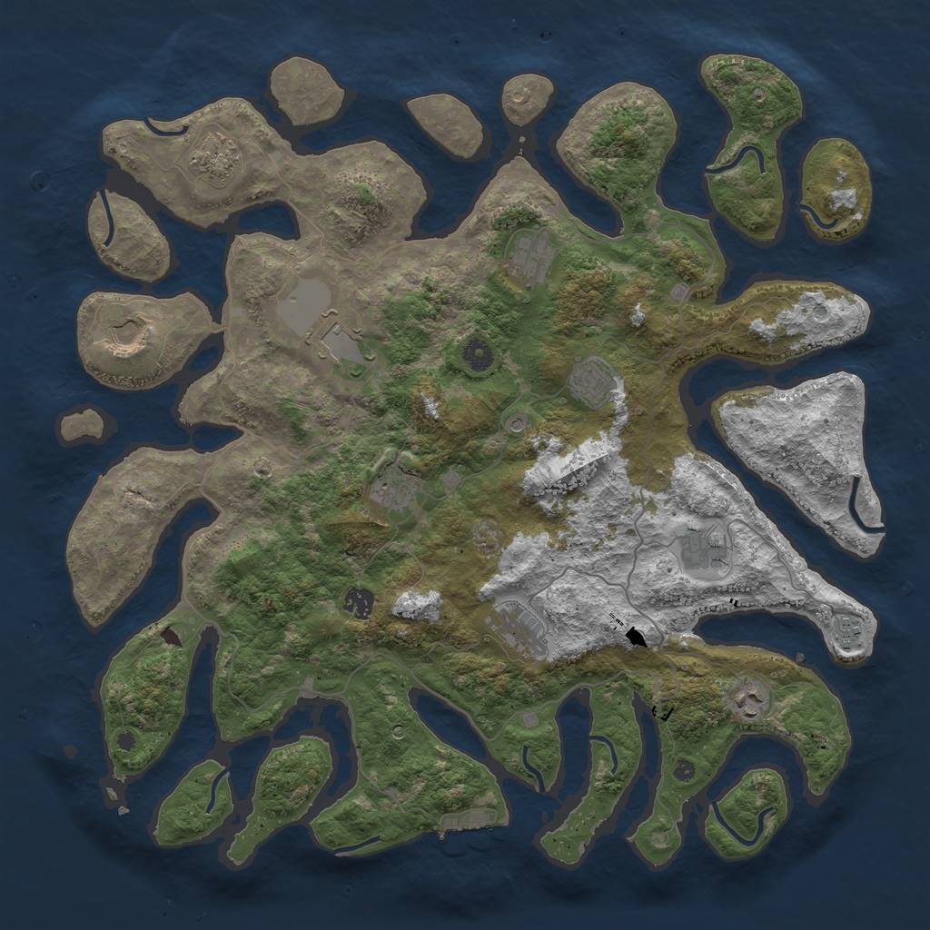 Rust Map: Procedural Map, Size: 4500, Seed: 15967542, 15 Monuments