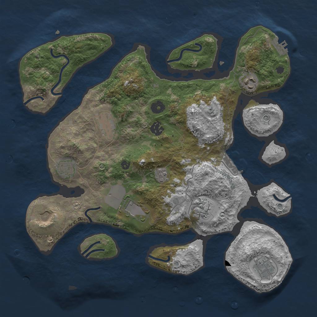 Rust Map: Procedural Map, Size: 3599, Seed: 403520755, 14 Monuments