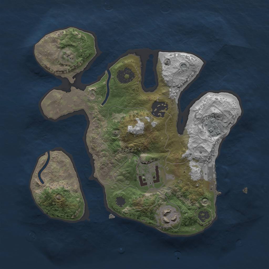 Rust Map: Procedural Map, Size: 2400, Seed: 1829966992, 7 Monuments