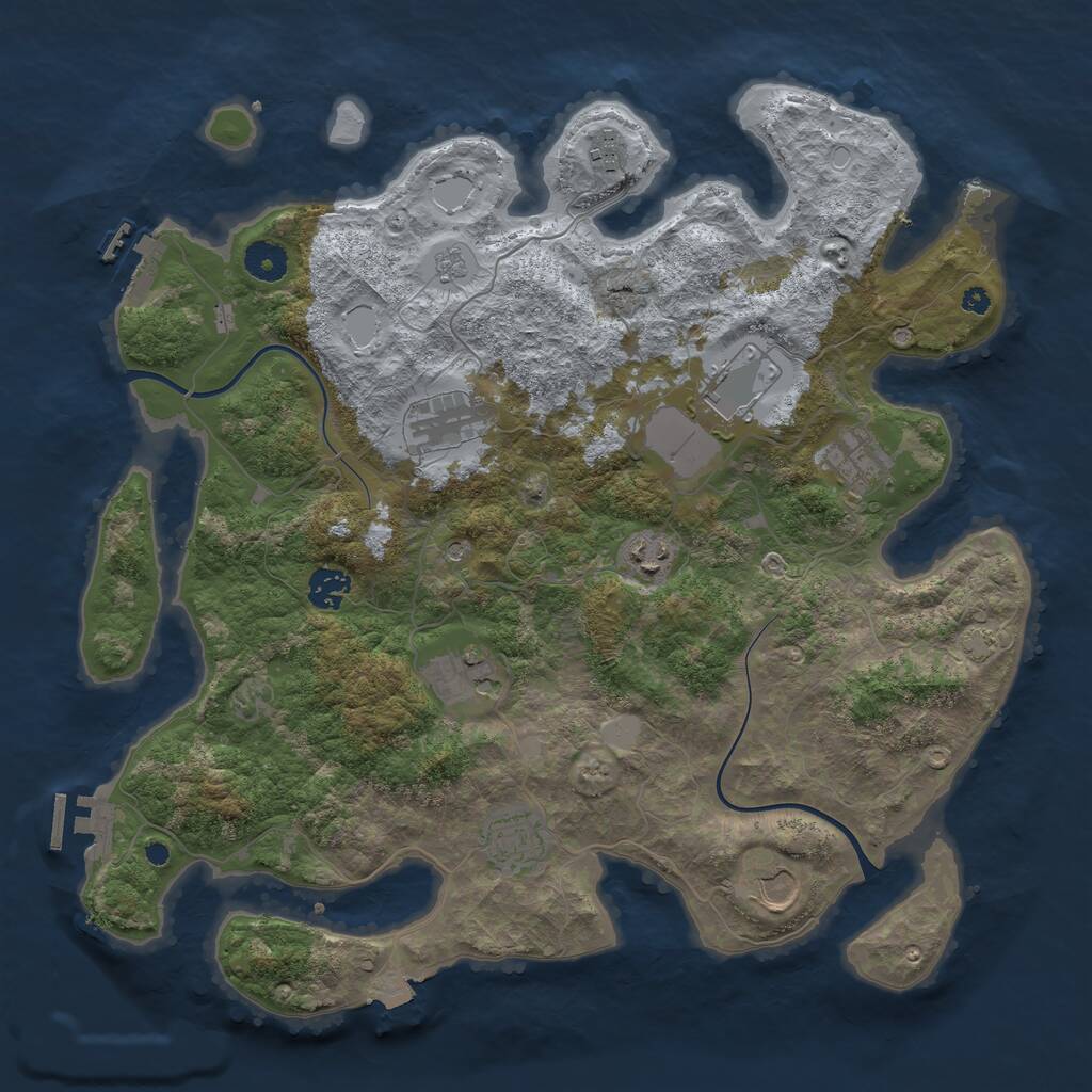 Rust Map: Procedural Map, Size: 3900, Seed: 457, 15 Monuments