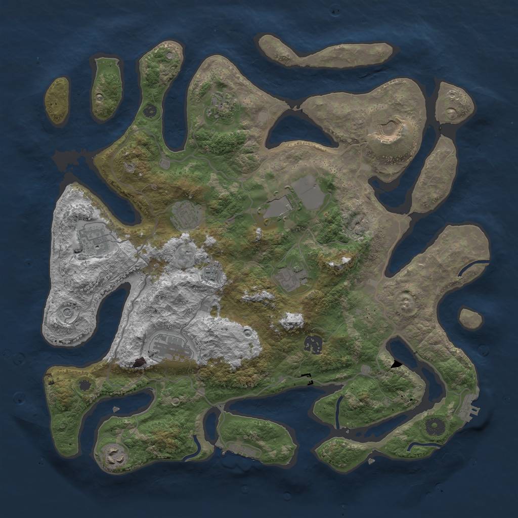 Rust Map: Procedural Map, Size: 4000, Seed: 6041, 15 Monuments