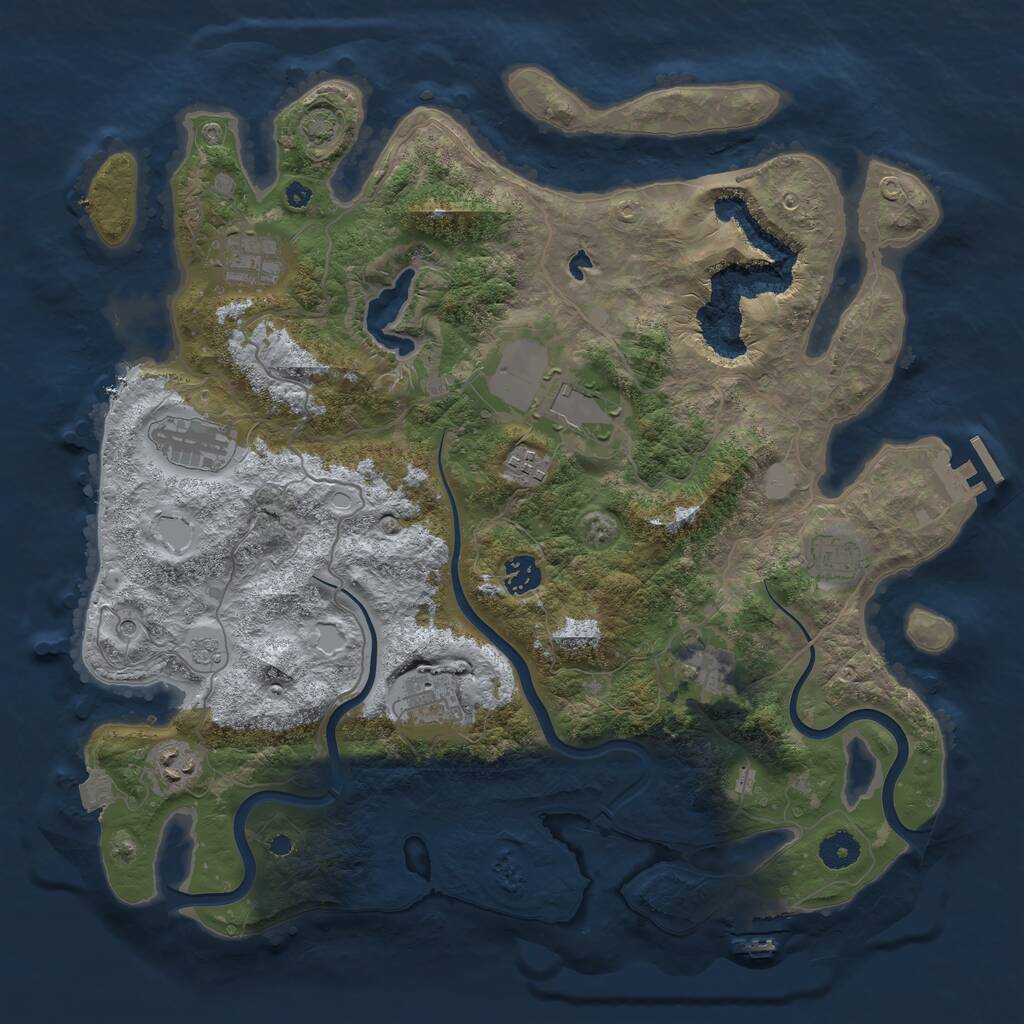 Rust Map: Procedural Map, Size: 4000, Seed: 6041, 15 Monuments