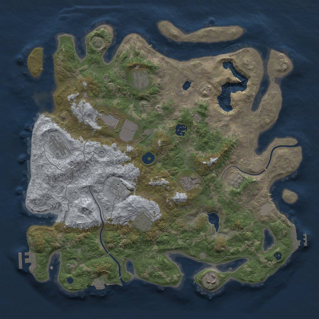 Rust Map: Procedural Map, Size: 4000, Seed: 6041, 15 Monuments