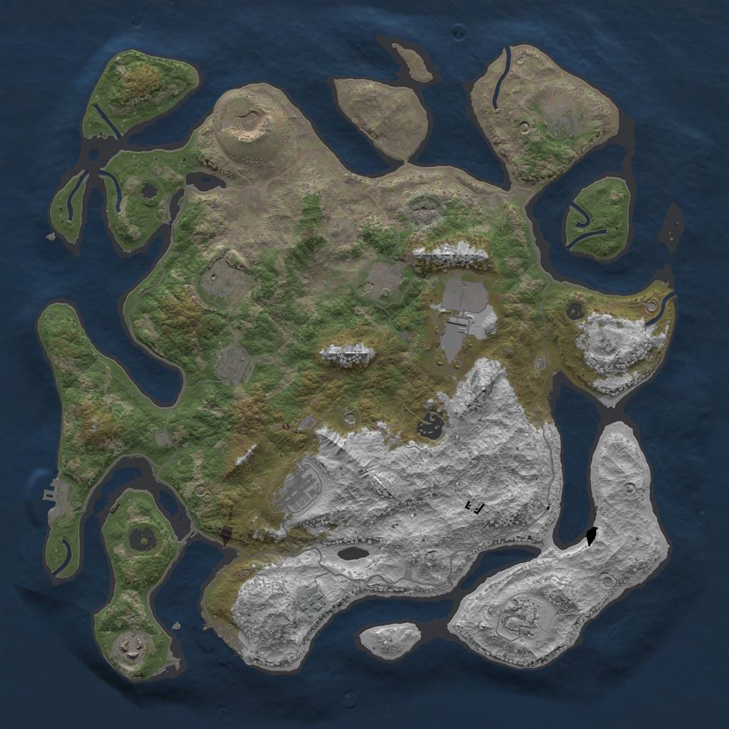 Rust Map: Procedural Map, Size: 4250, Seed: 173997651, 16 Monuments