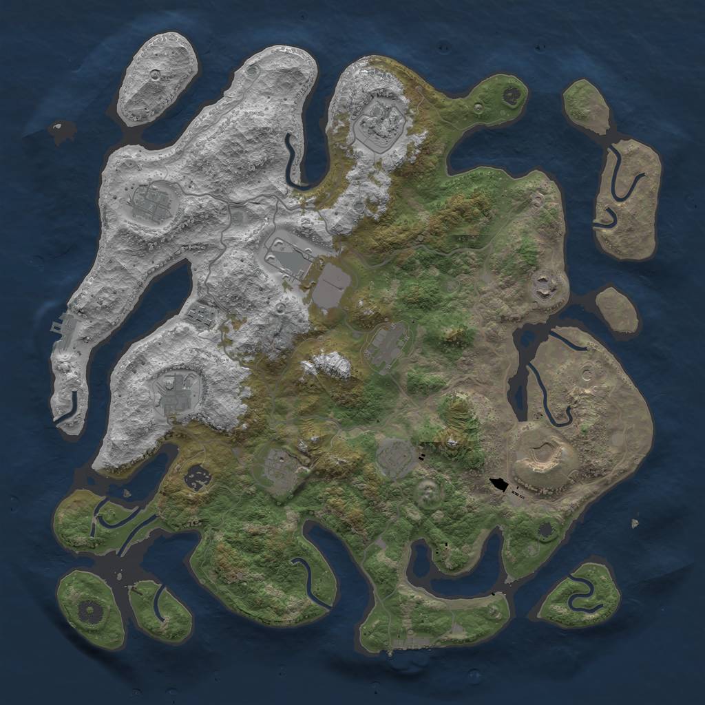 Rust Map: Procedural Map, Size: 4250, Seed: 1117843285, 16 Monuments