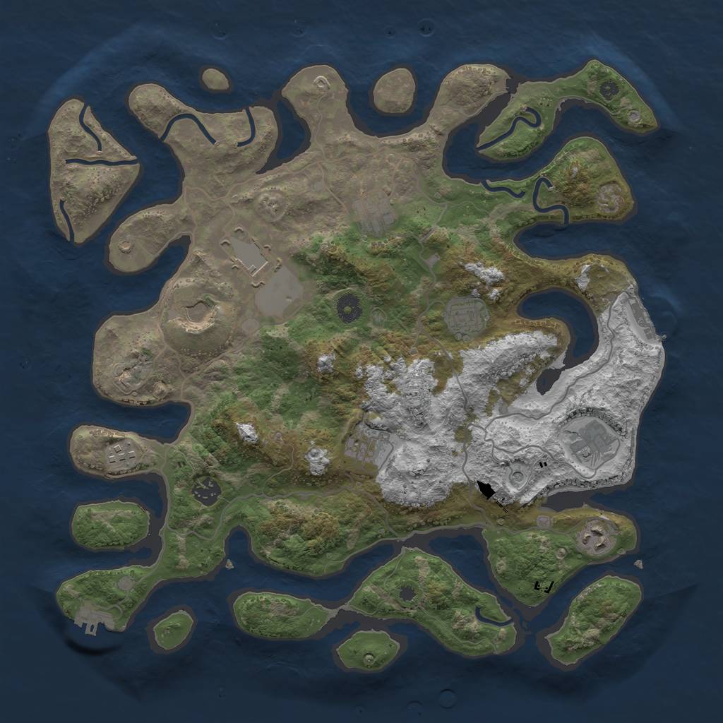 Rust Map: Procedural Map, Size: 4000, Seed: 87209353, 14 Monuments
