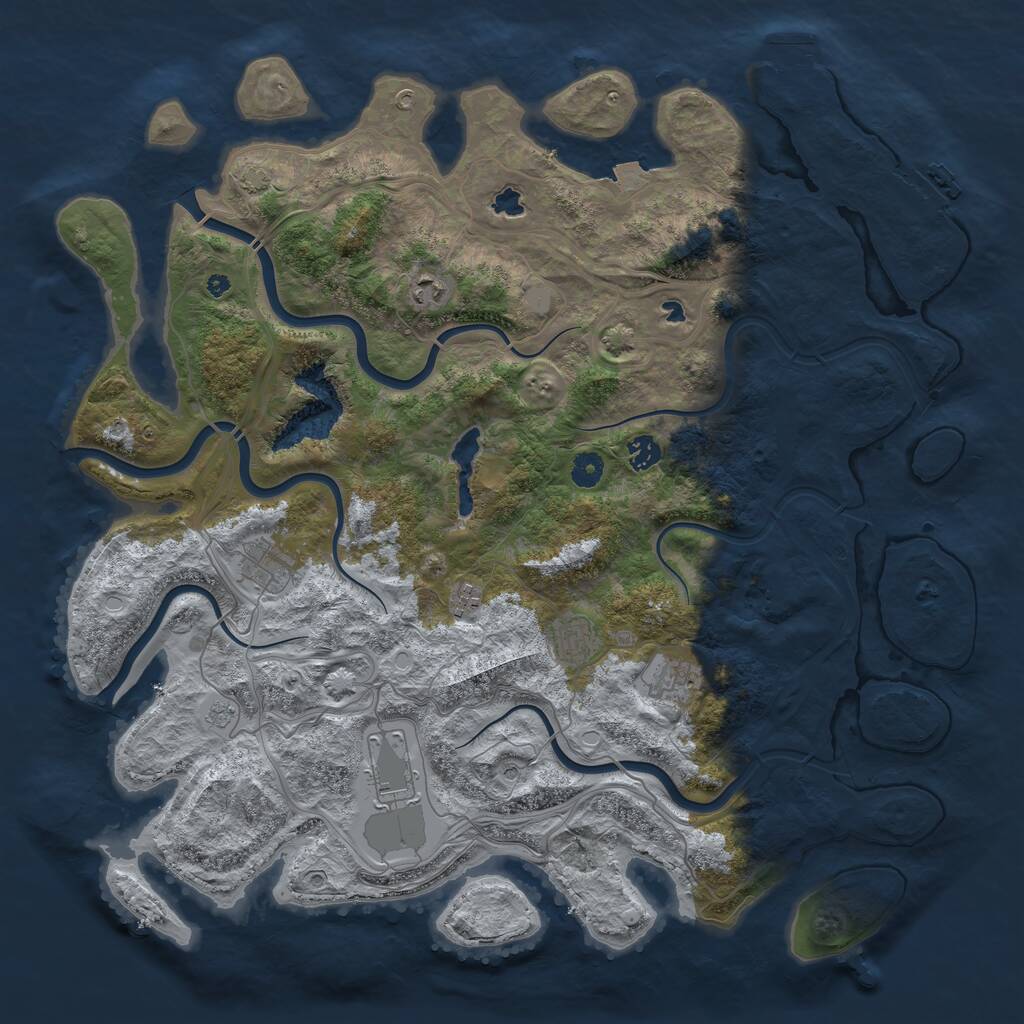 Rust Map: Procedural Map, Size: 4500, Seed: 222, 13 Monuments