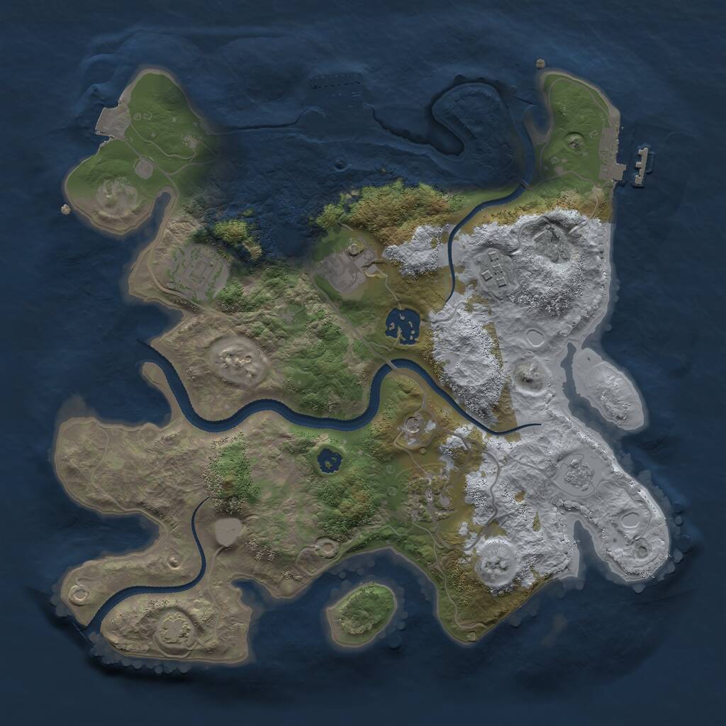 Rust Map: Procedural Map, Size: 3000, Seed: 84276253, 11 Monuments