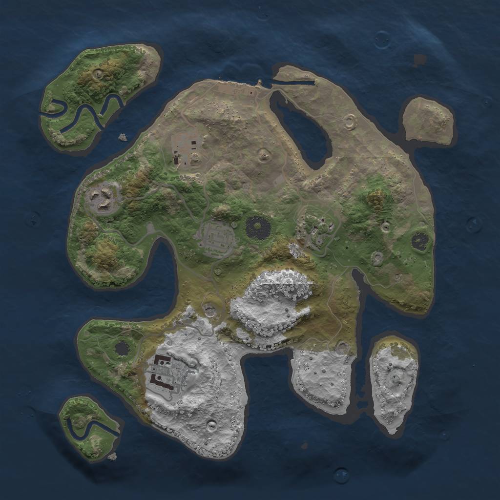 Rust Map: Procedural Map, Size: 3000, Seed: 930672815, 9 Monuments