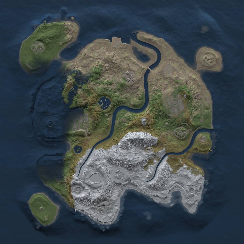 Rust Map: Procedural Map, Size: 3000, Seed: 930672815, 8 Monuments
