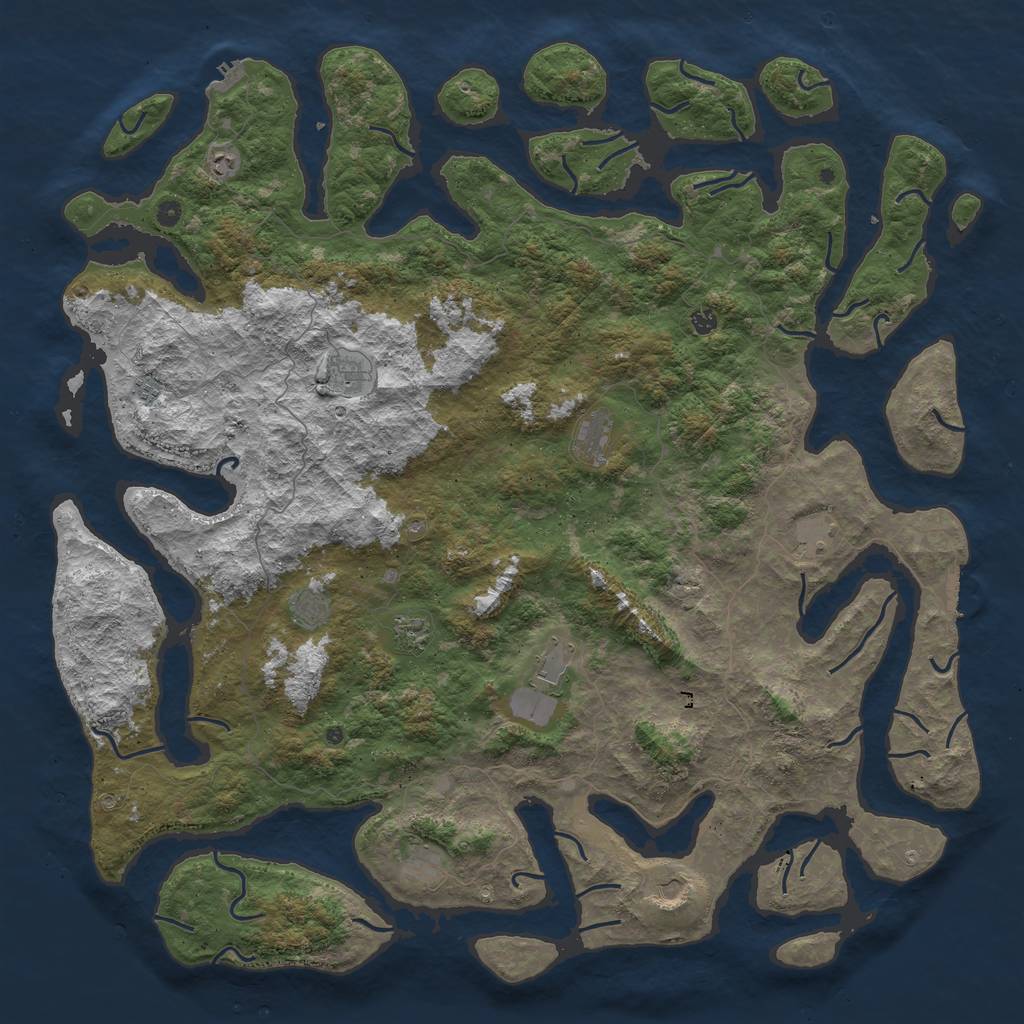 Rust Map: Procedural Map, Size: 6000, Seed: 96048736, 16 Monuments