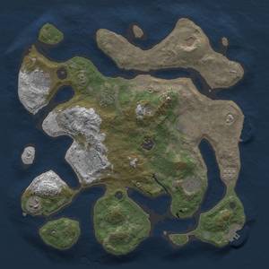 Thumbnail Rust Map: Procedural Map, Size: 3500, Seed: 1058913474, 14 Monuments