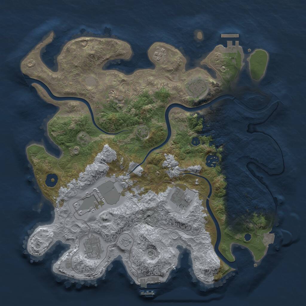 Rust Map: Procedural Map, Size: 3500, Seed: 1687858856, 13 Monuments