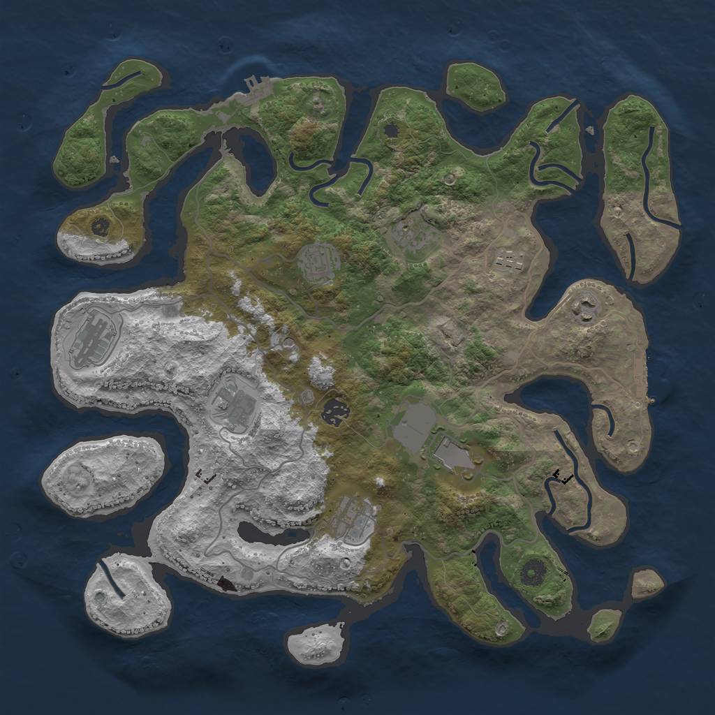 Rust Map: Procedural Map, Size: 4000, Seed: 1538212515, 14 Monuments