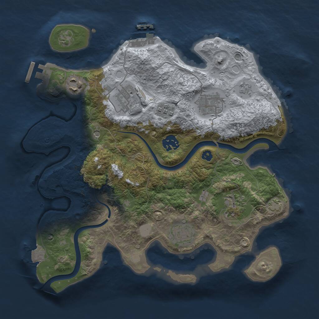 Rust Map: Procedural Map, Size: 3000, Seed: 430469257, 13 Monuments