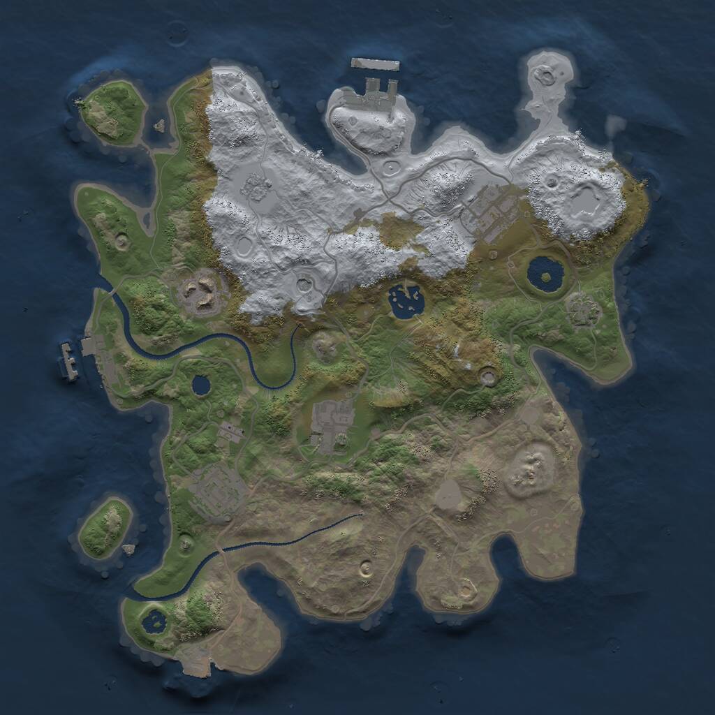 Rust Map: Procedural Map, Size: 3000, Seed: 651853, 11 Monuments