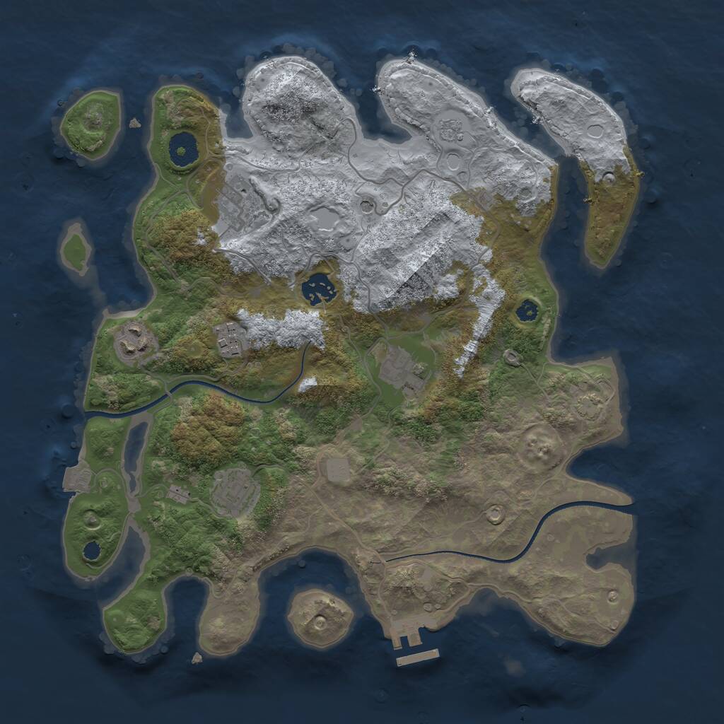 Rust Map: Procedural Map, Size: 3400, Seed: 2942, 11 Monuments