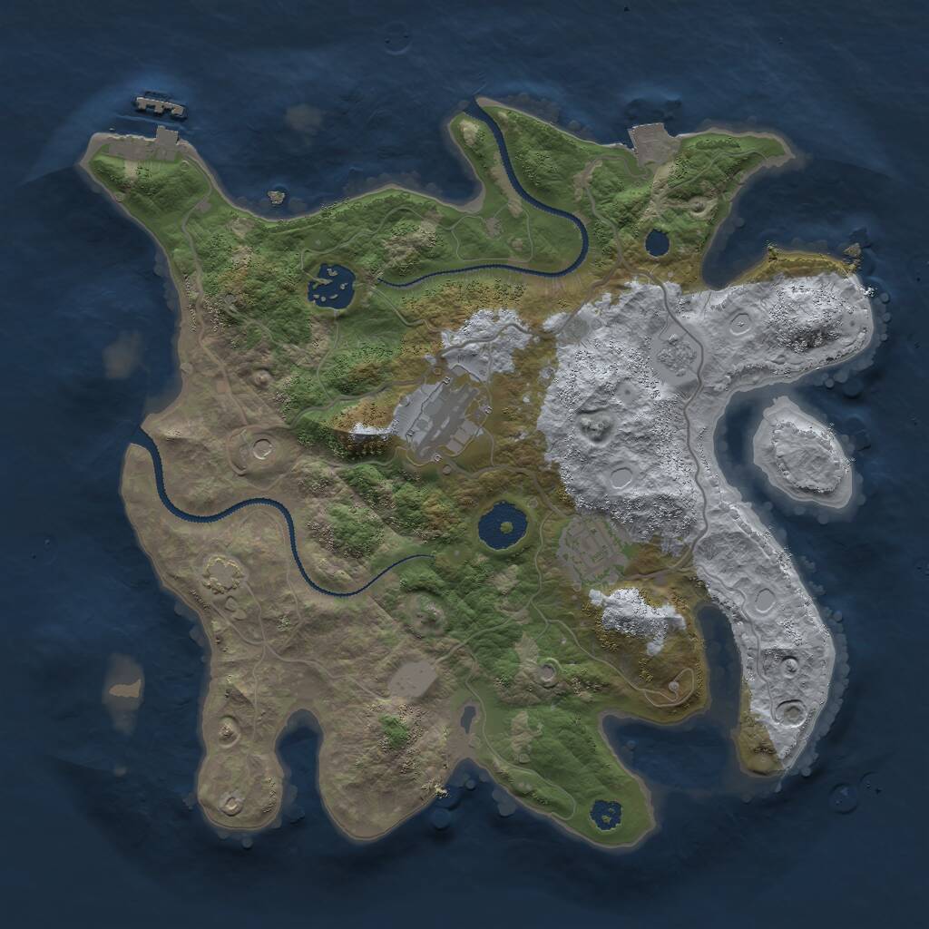 Rust Map: Procedural Map, Size: 3000, Seed: 892687402, 8 Monuments