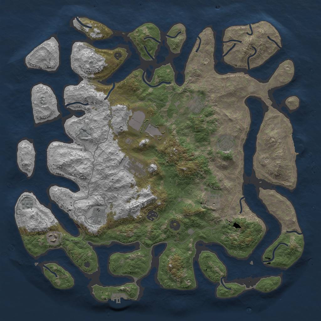 Rust Map: Procedural Map, Size: 4500, Seed: 21947, 14 Monuments