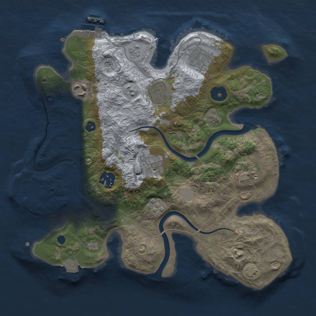 Rust Map: Procedural Map, Size: 3000, Seed: 1009517368, 13 Monuments