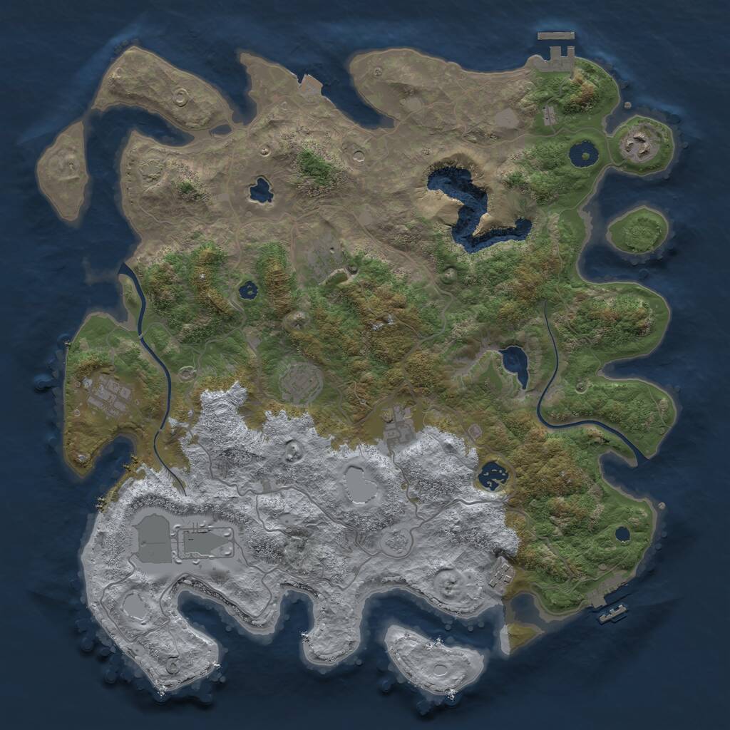 Rust Map: Procedural Map, Size: 4000, Seed: 26582, 14 Monuments